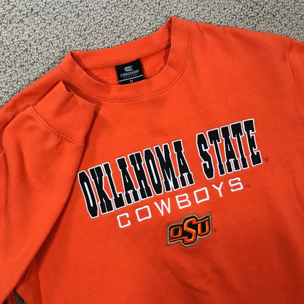 Colosseum Oklahoma State Cowboys Mens Orange Crewneck Sweatshirt OSU Size M